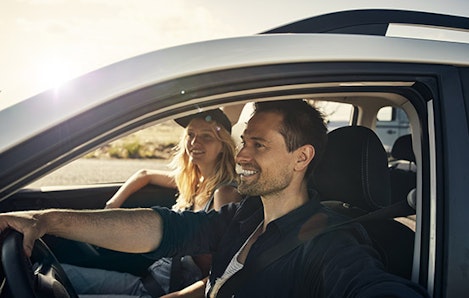 Man and woman in car