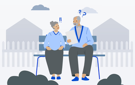 Image of an elderly couple on a bench