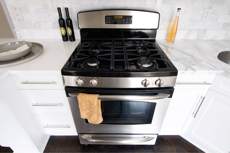 Image of a freestanding oven in a kitchen