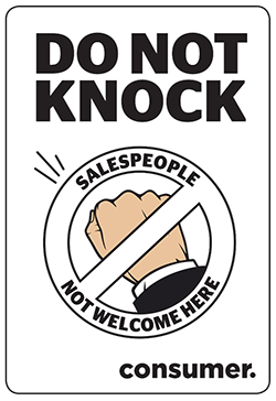 Do not knock sticker white