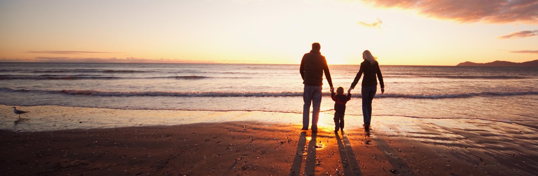 Family on beach