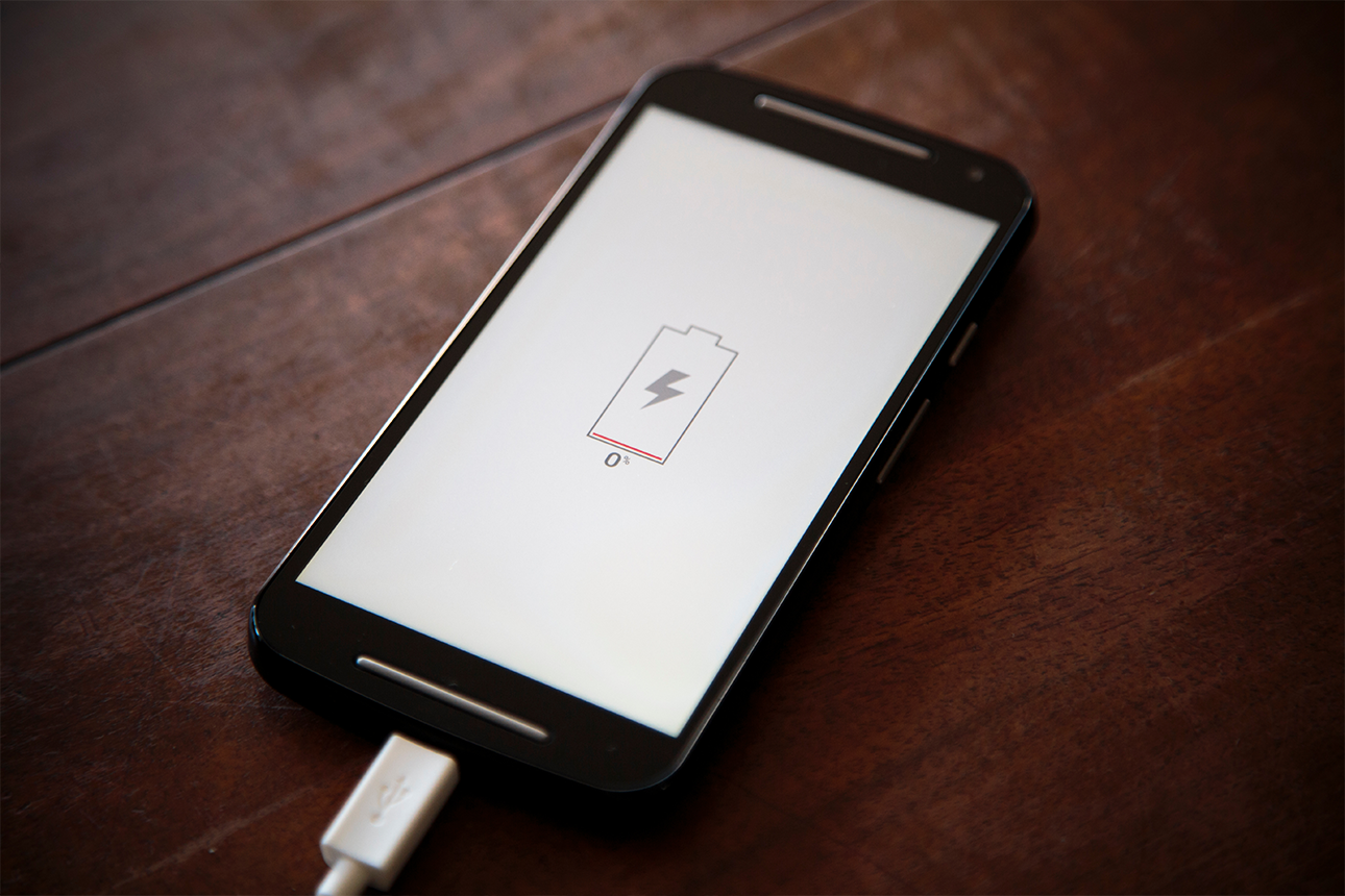 Phone with no battery.