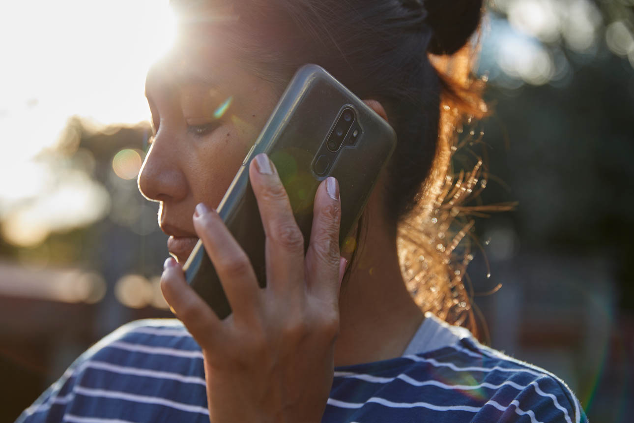 Image of a woman on the phone