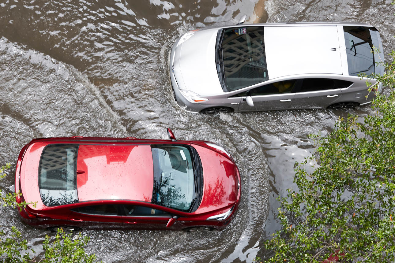Photo of flooded cars