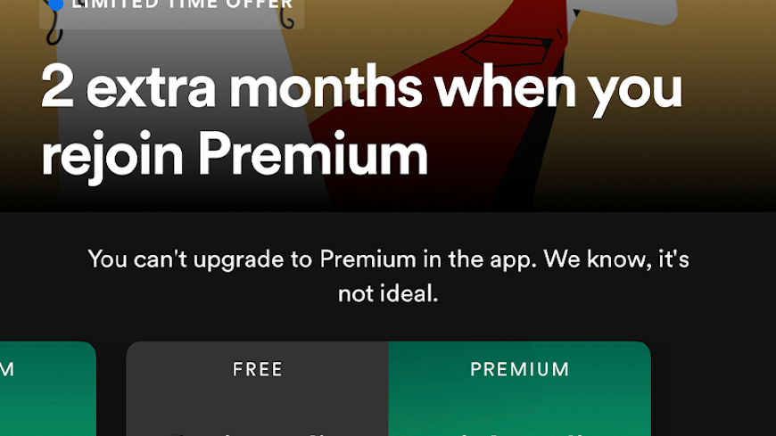 Spotify will now be able to link people directly to its website to upgrade.