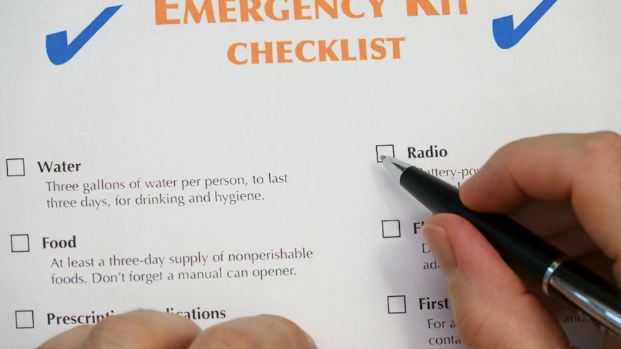 Emergency checklist width