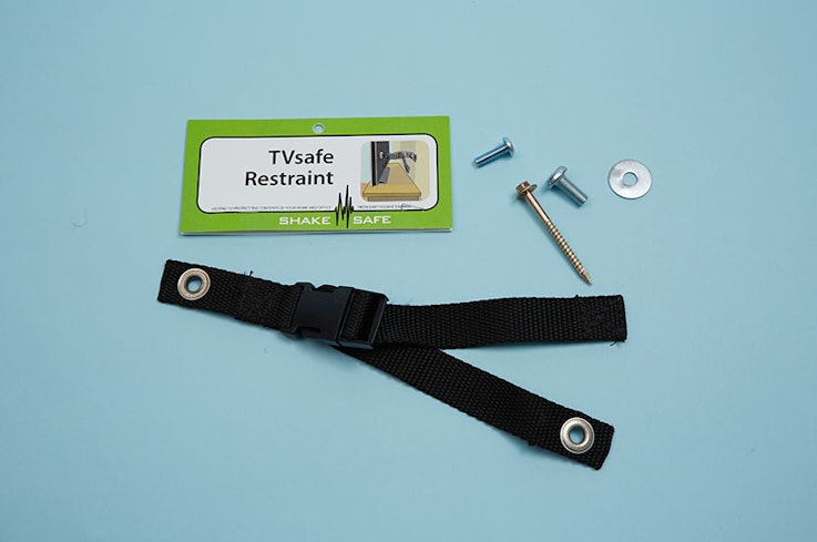 Tvsafe restraint for flat screen tv to wall