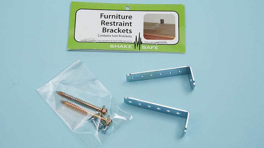 Shakesafe furniture restraint brackets