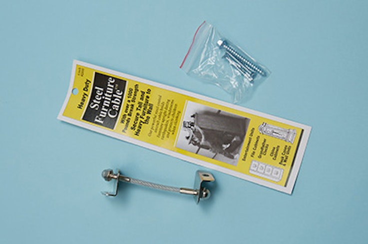 Quakehold steel furniture cable