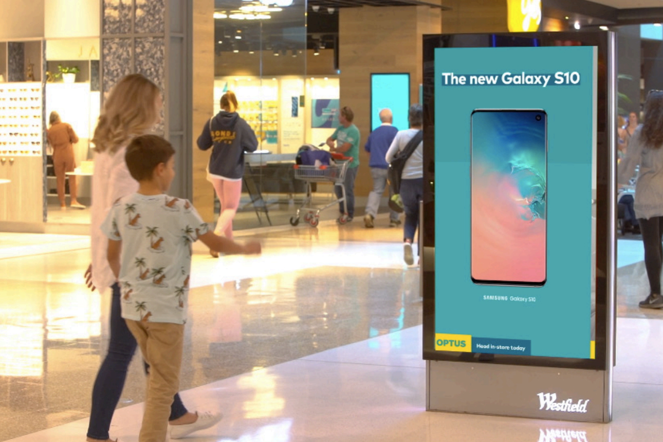 Image of digital advertisements in the mall