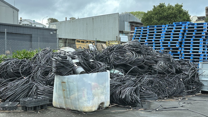 Image of black plastic tubes