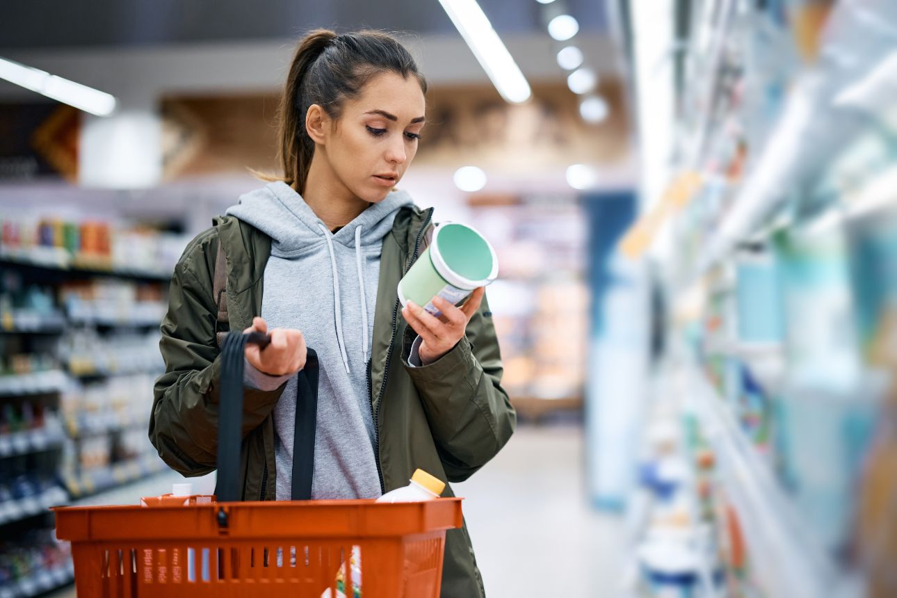Woman with a grocery basket