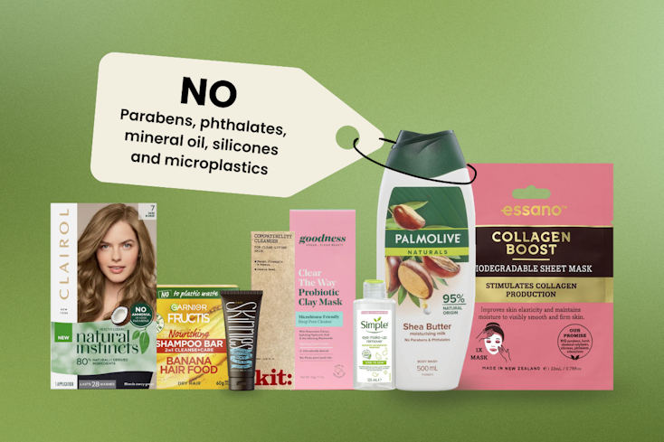 Image of beauty products with free from claims