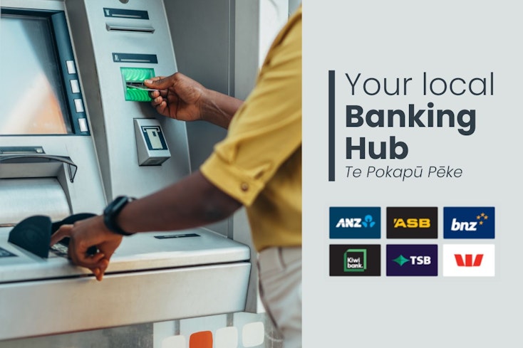 Image of a woman using an ATM machine