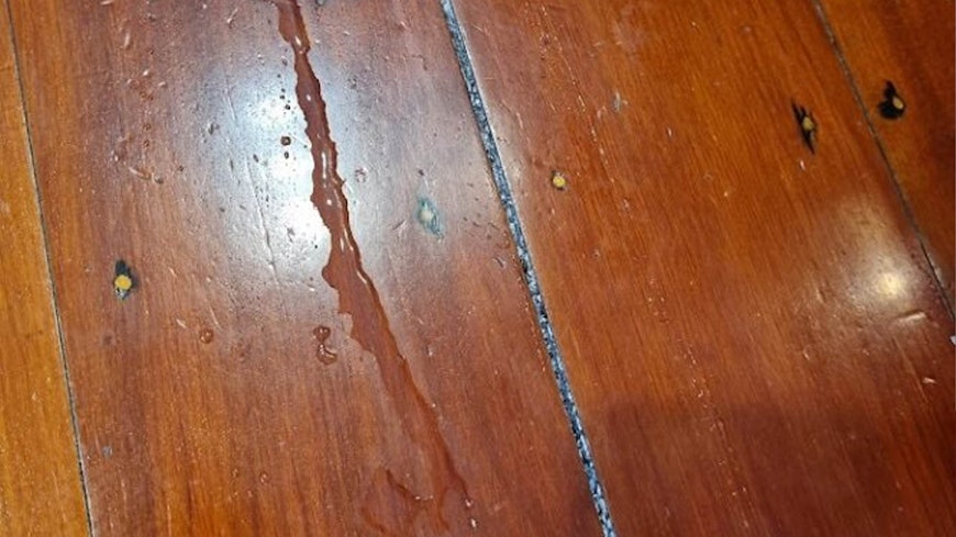 Image of water on wooden floor