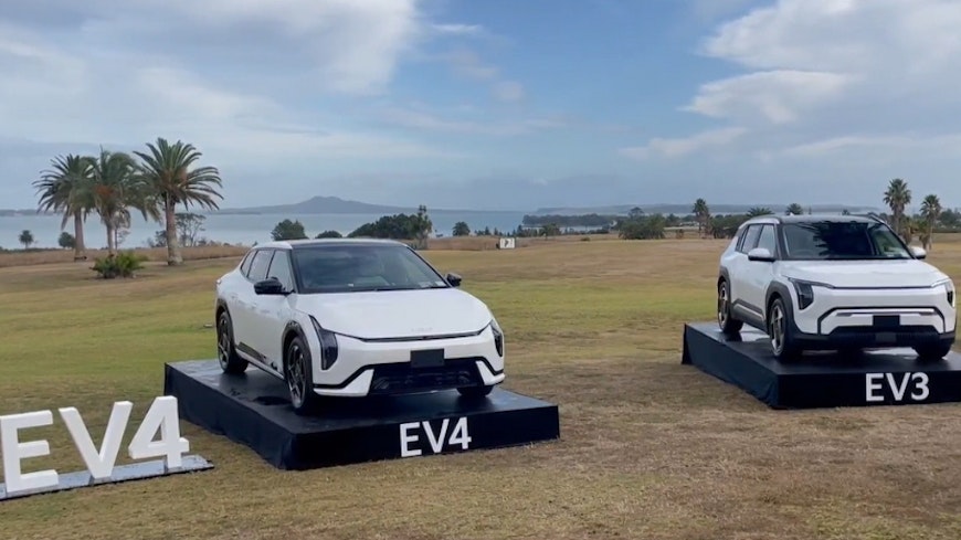 Image of Kia EV4 and EV3 vehicles