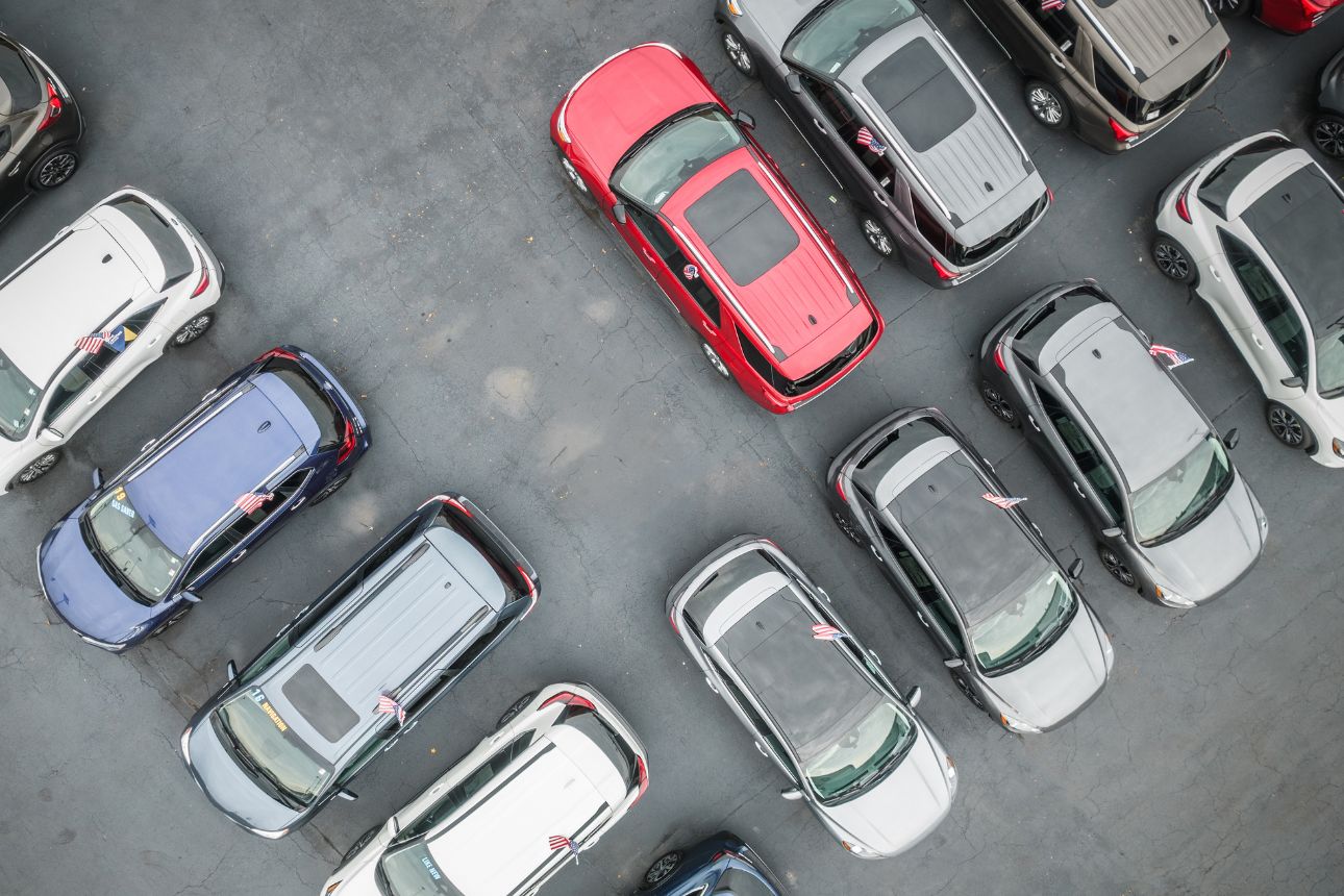 Image of cars in a parking lot