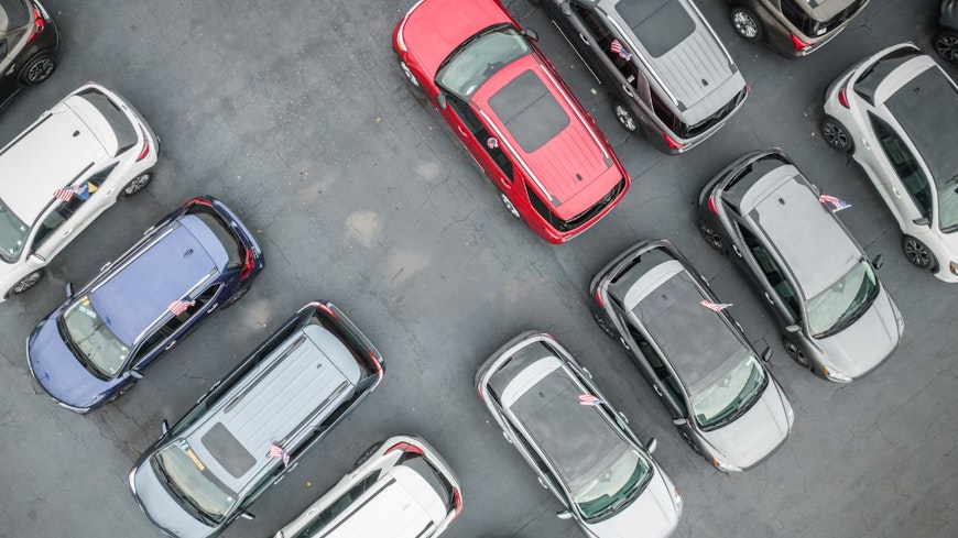 Image of cars in a parking lot