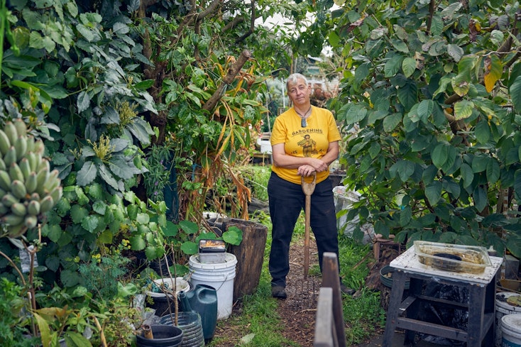 Image of a woman surrounded by trees