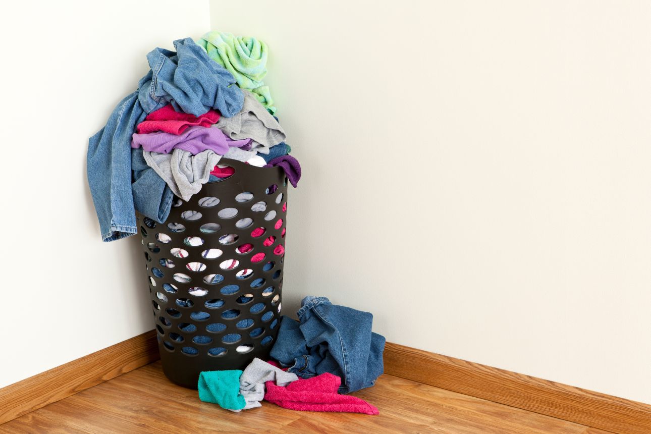 Image of clothes in a laundry basket