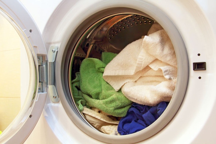 Image of towels in a washing machine
