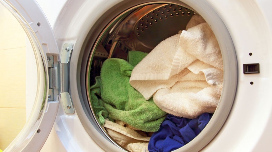 Image of towels in a washing machine