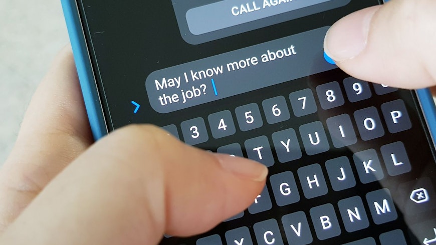 Image of a person texting