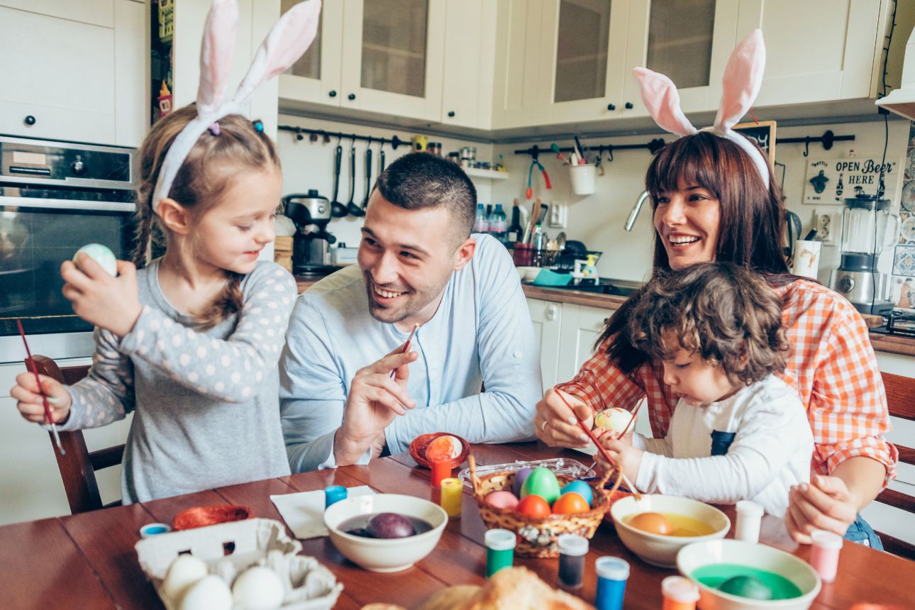 Image of a family spending Easter together