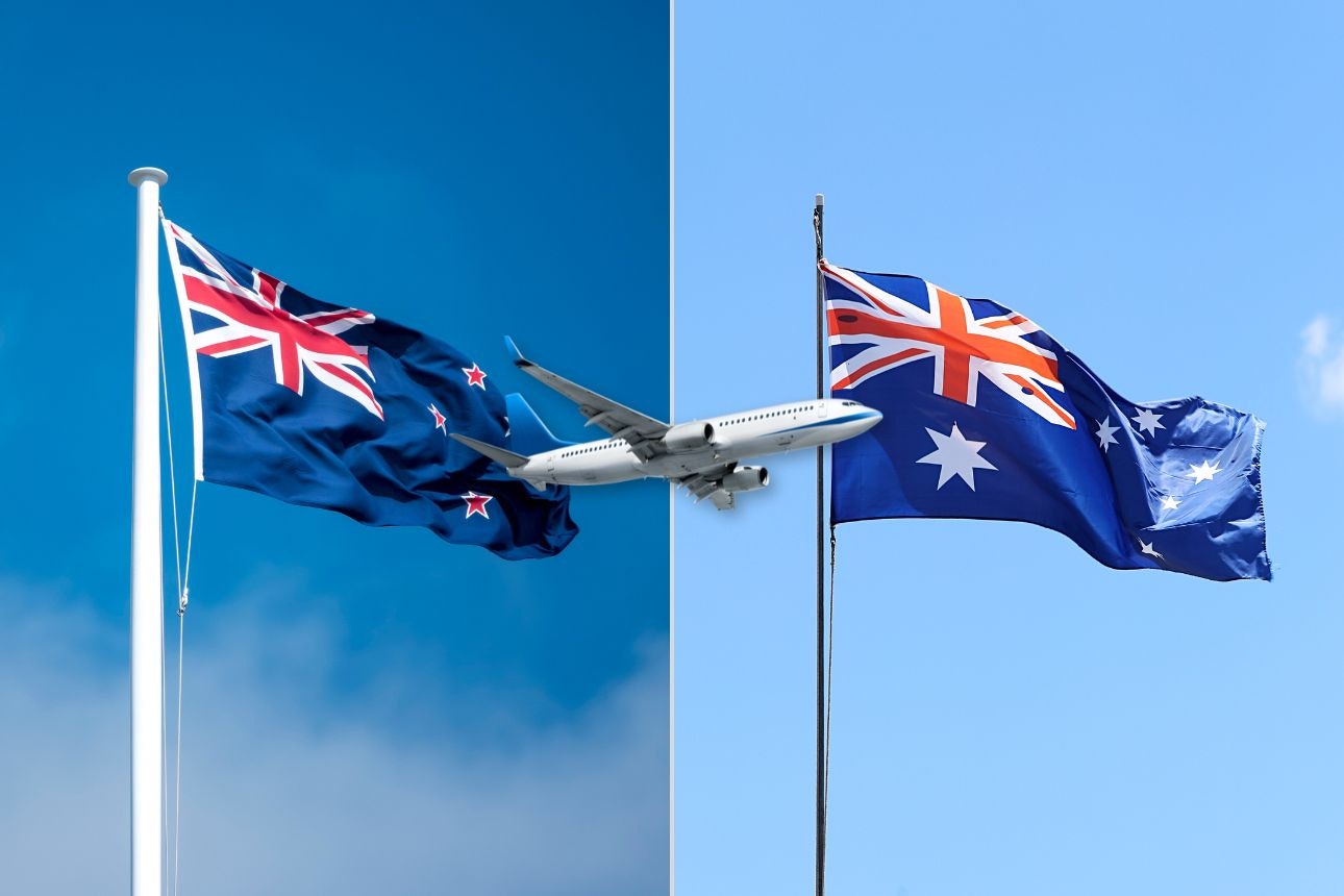 Image of a New Zealand and Australian flag