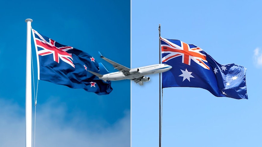 Image of a New Zealand and Australian flag