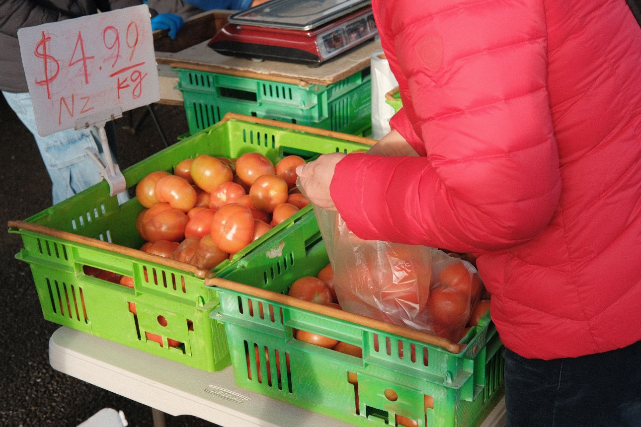Image of consumer picking tomatoes