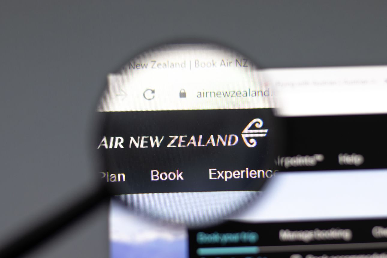 Image of Air New Zealand website