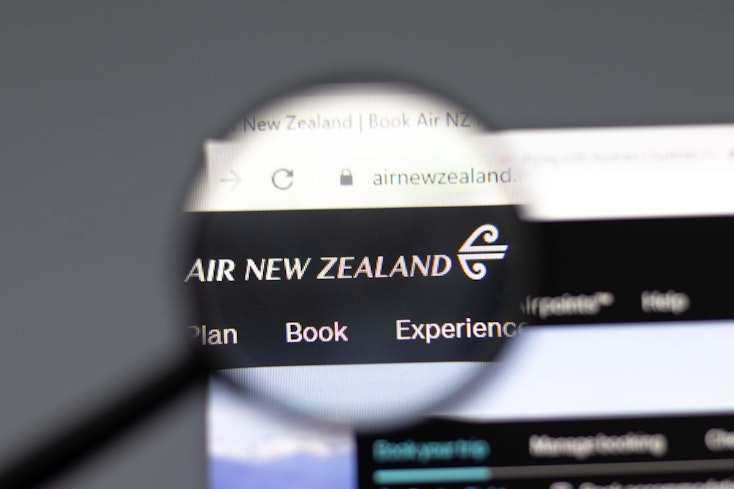 Image of Air New Zealand website