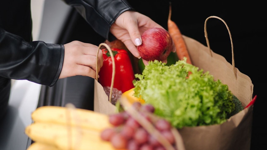 Bag full of groceries