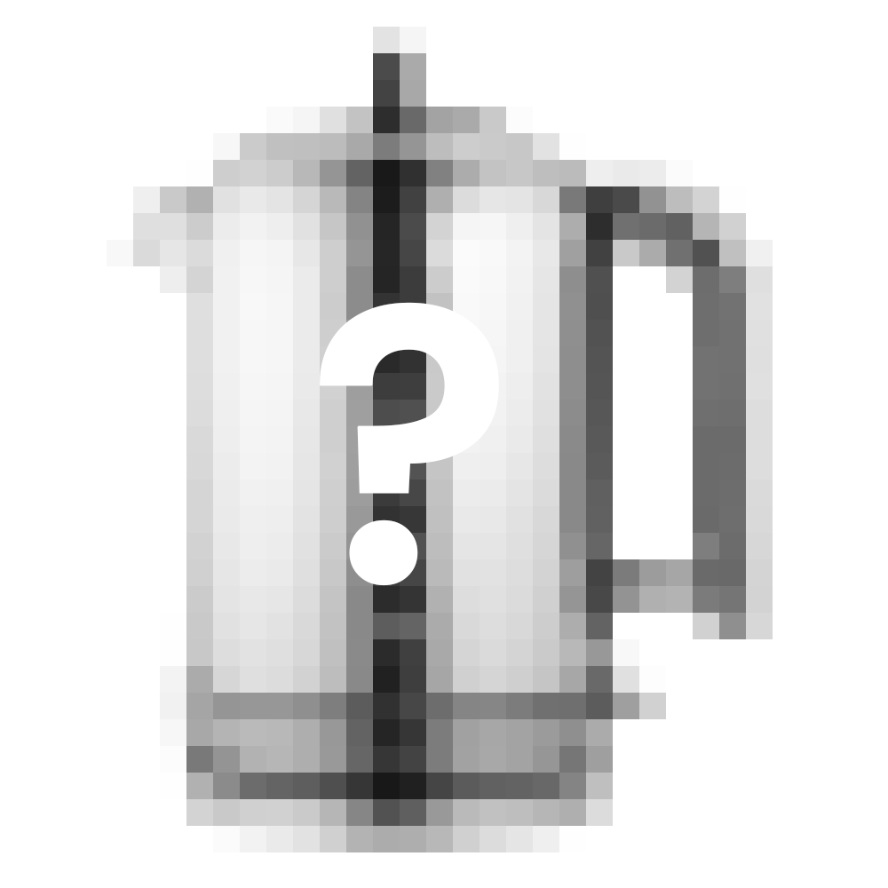Graphic of kettle with question mark symbol.