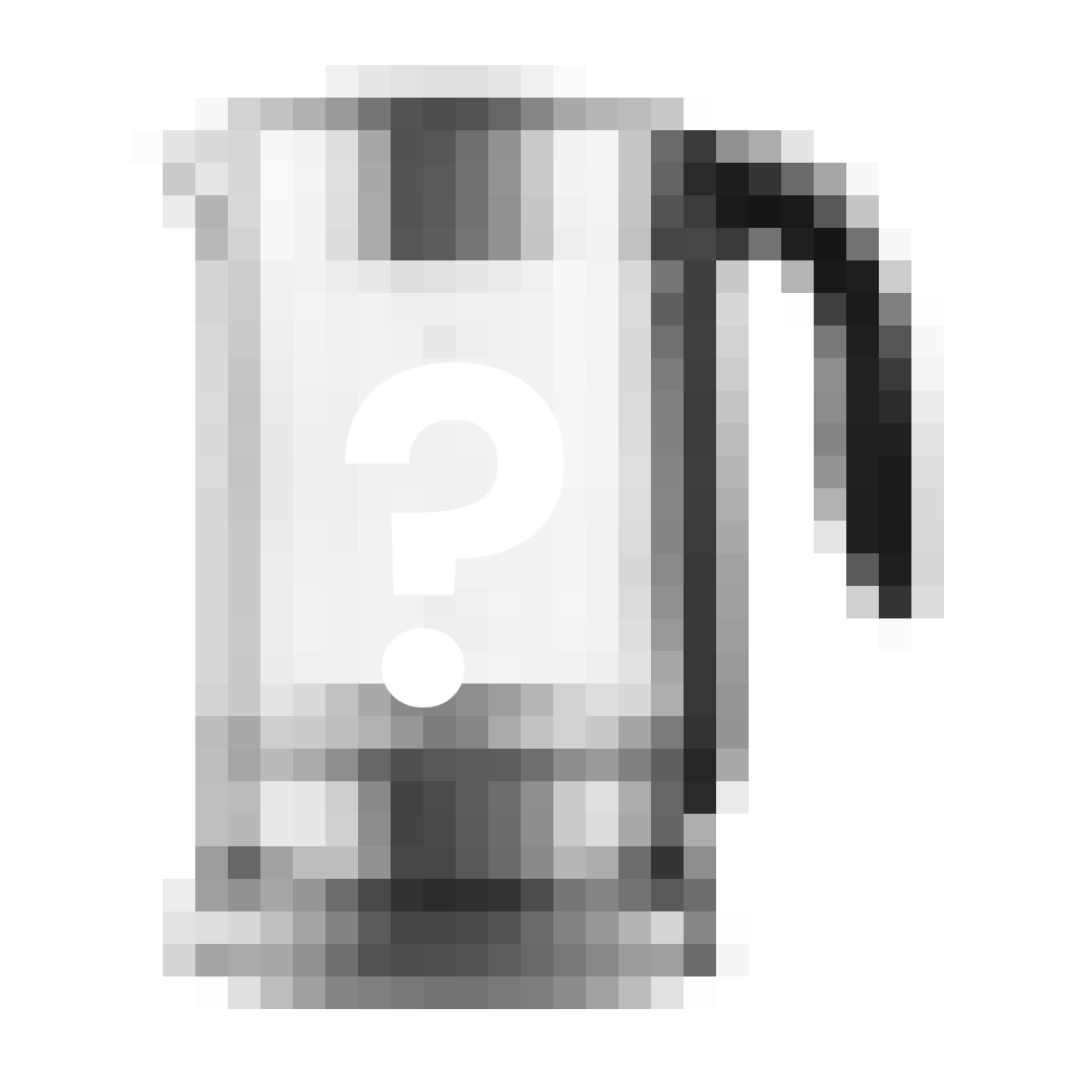 Graphic of kettle with question mark symbol.