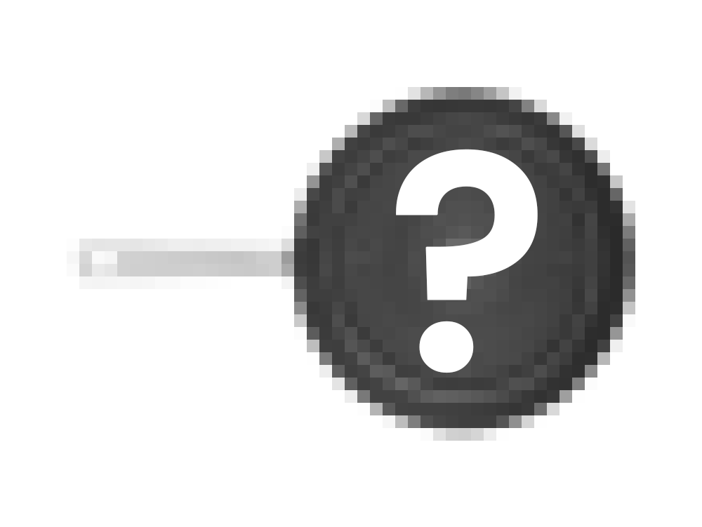 Graphic of a blurry pot with question mark symbol.