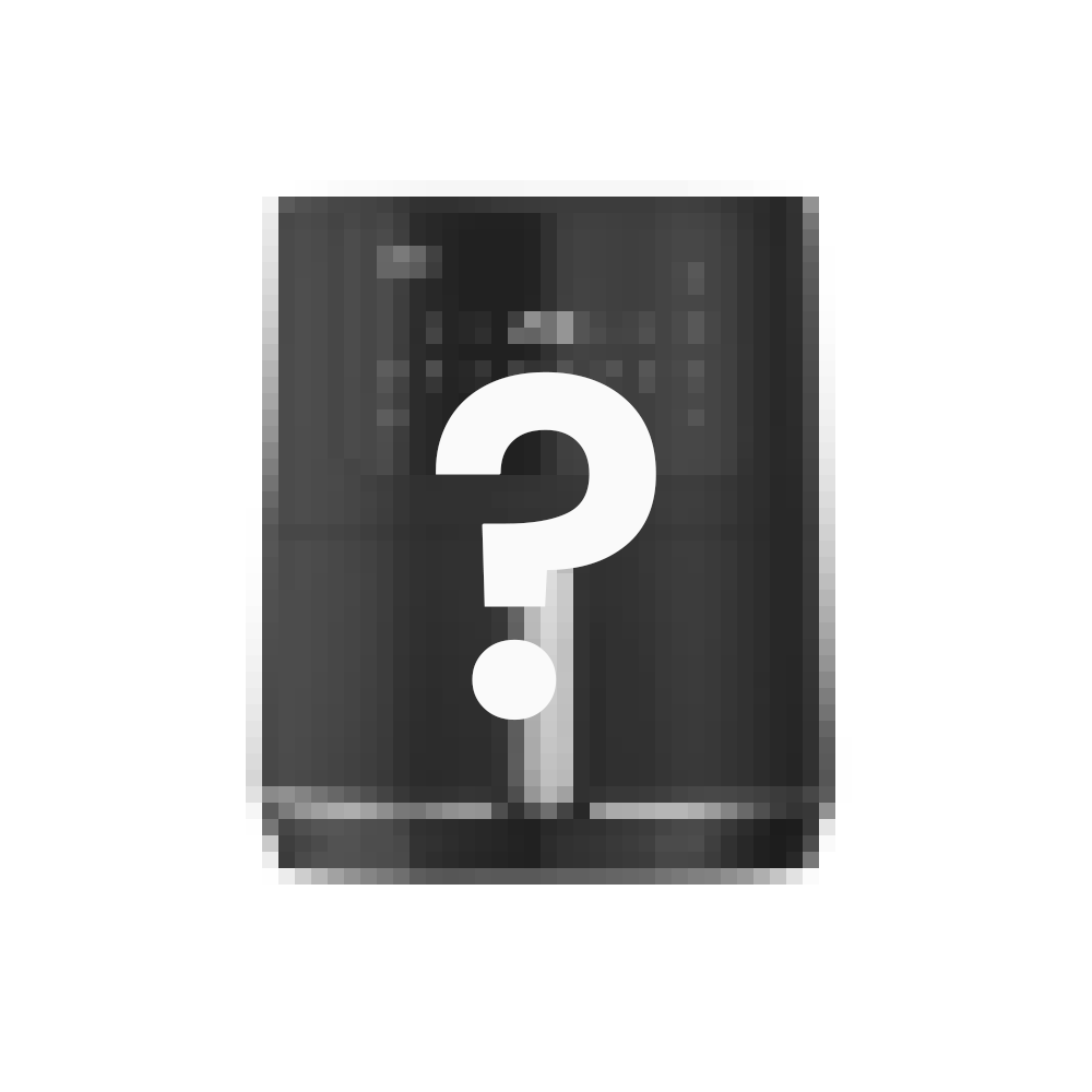 Graphic of an air fryer with question mark symbol.