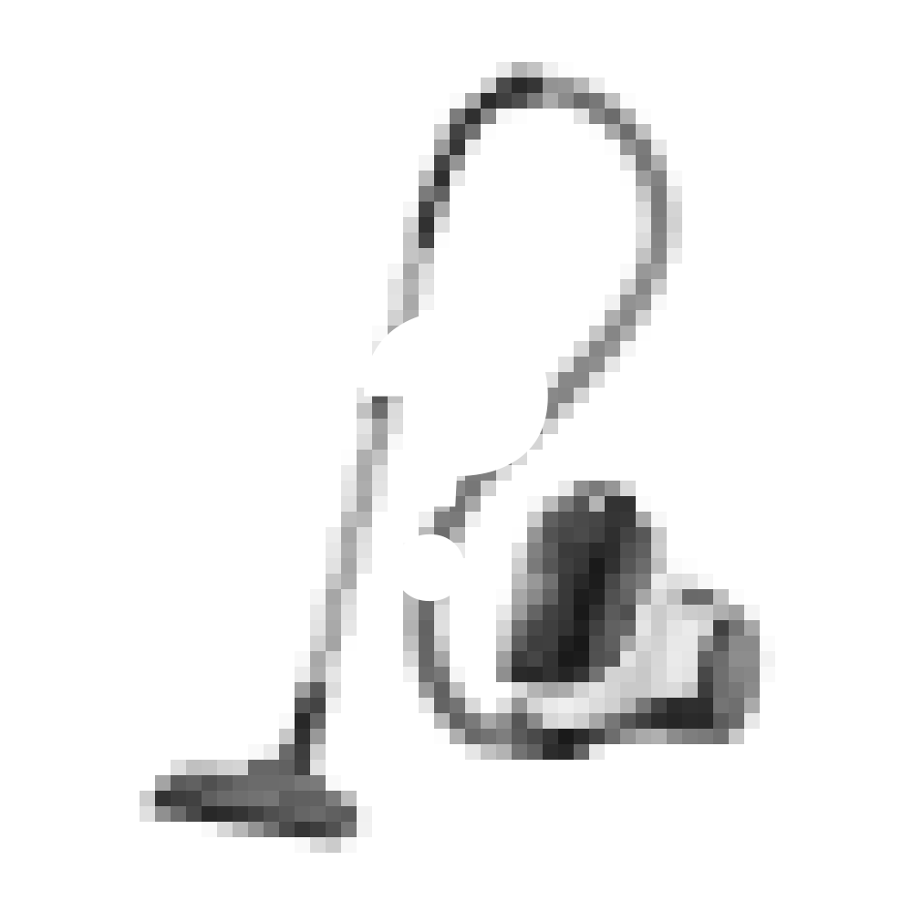 Graphic of a vacuum with question mark symbol.