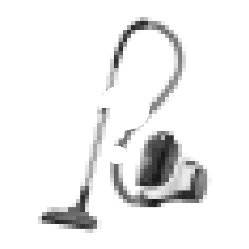 Graphic of a vacuum with question mark symbol.