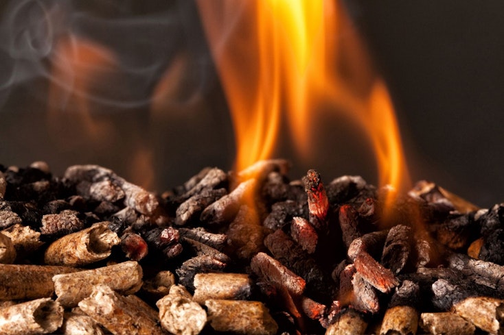 Image of burning pellets