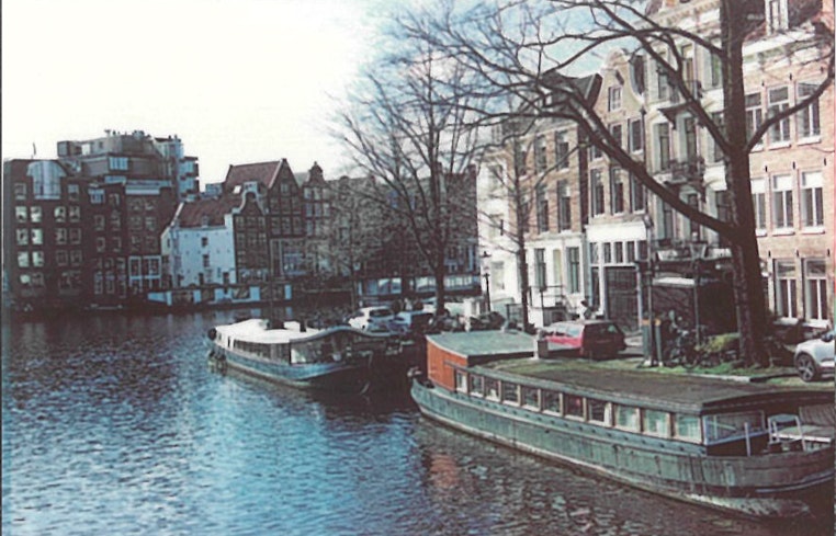 Photo of a canal in Amsterdam, printed with the Lifeprint.