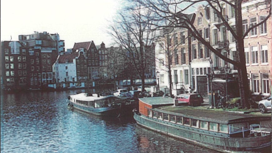 Photo of a canal in Amsterdam, printed with the Lifeprint.