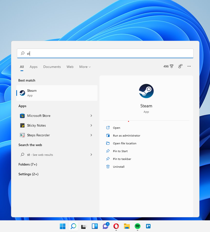 Screenshot of Windows 11 new interface.