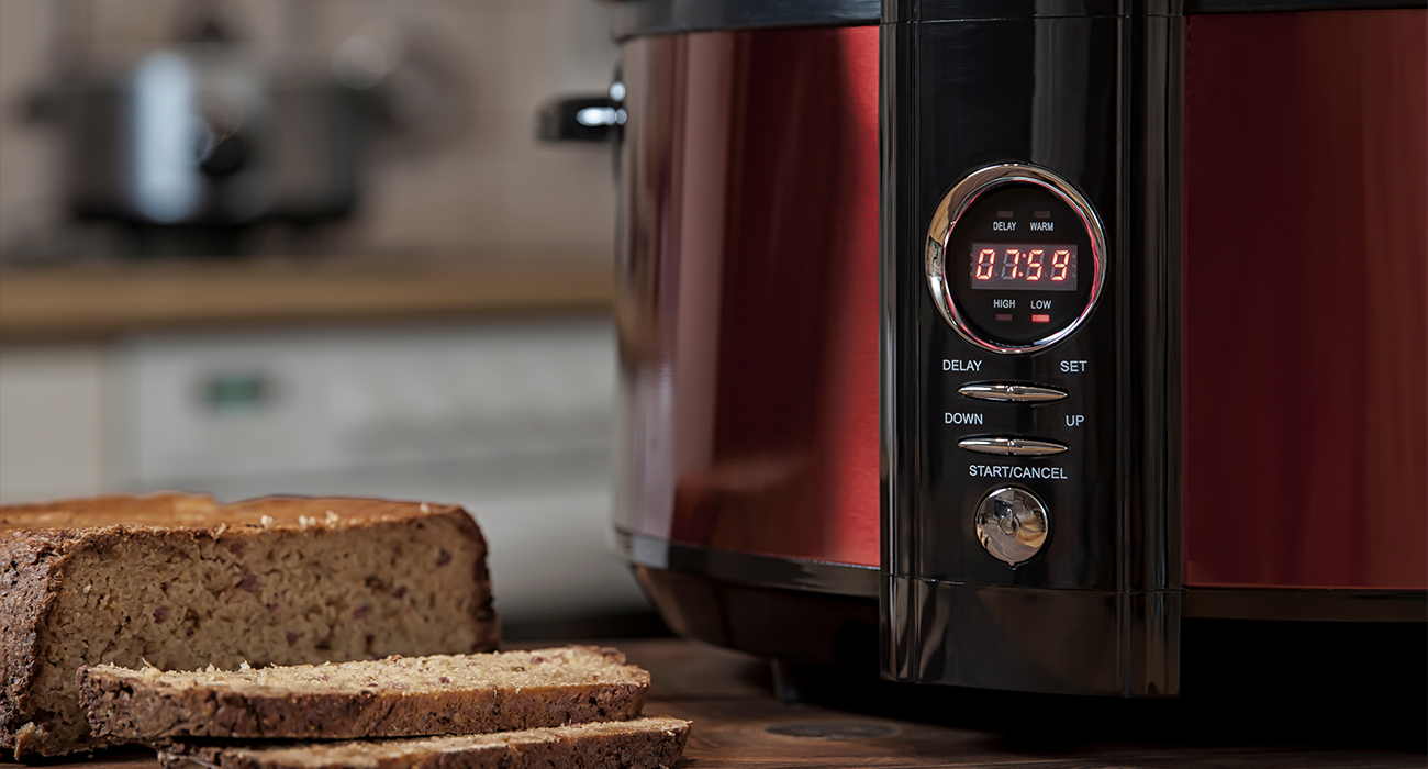 Slow cooker on benchtop.