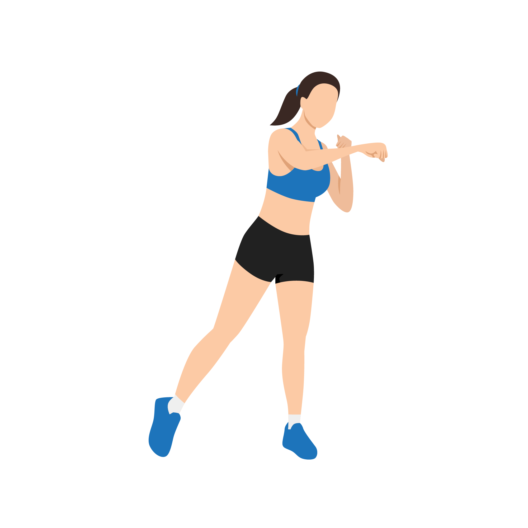 Vector graphic of woman punching.