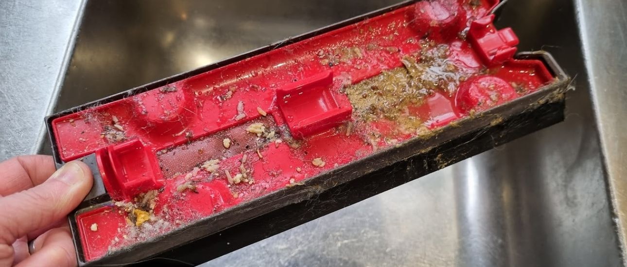 Debris in floor cleaner head