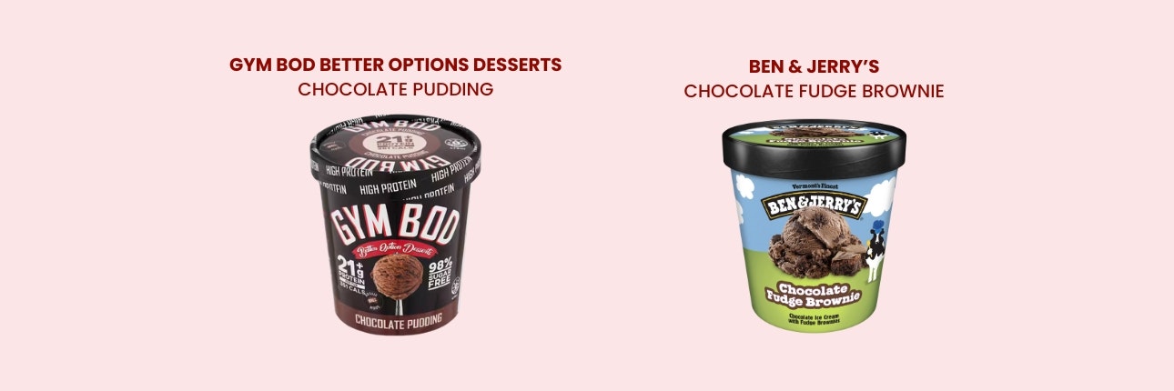 Two ice creams next to each other.