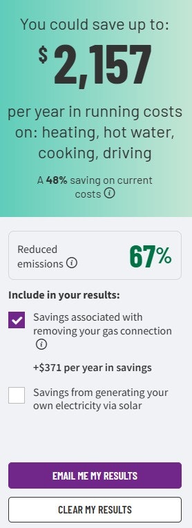 Screenshot of a webpage showing how much you can save when switching appliances.
