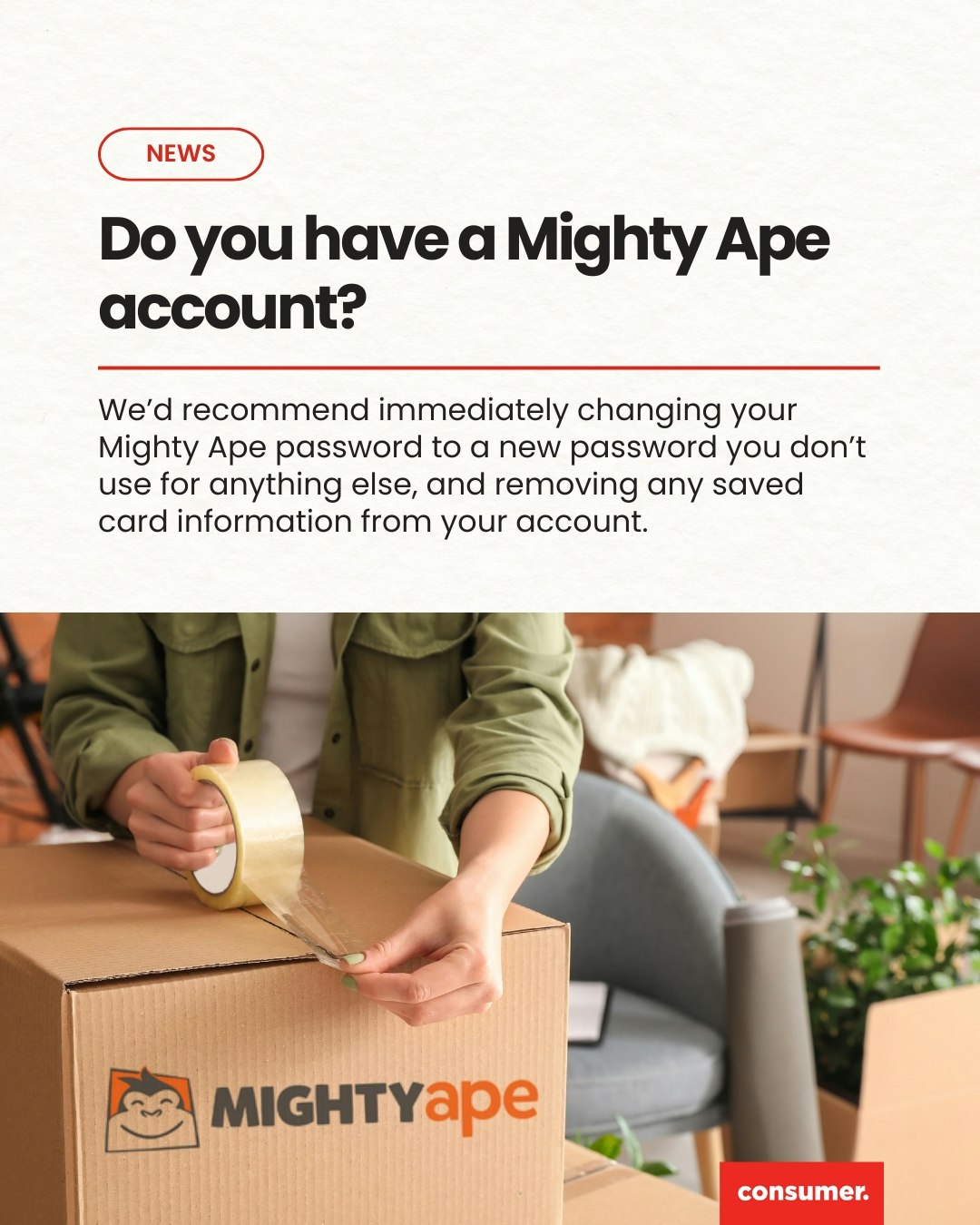 Screenshot of an Instagram post about Mighty Ape.